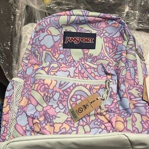 Jansport Cross Town Plus Backpack Floral Pastel BNWT OG quality never used